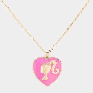Barbie Pink Heart Pendant Necklace